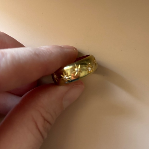 ADORNIA 14k Gold Plated Cosmos Ring Stars Band Rhinestones Nordstrom Moon - Picture 3 of 3